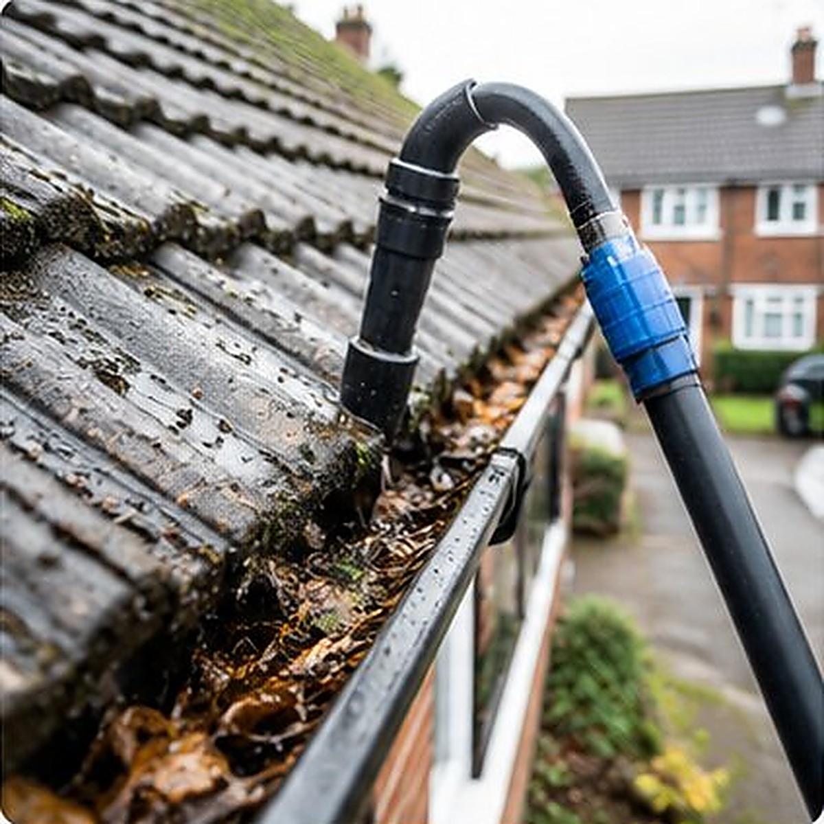Gutter cleaning in progress in Lowestoft