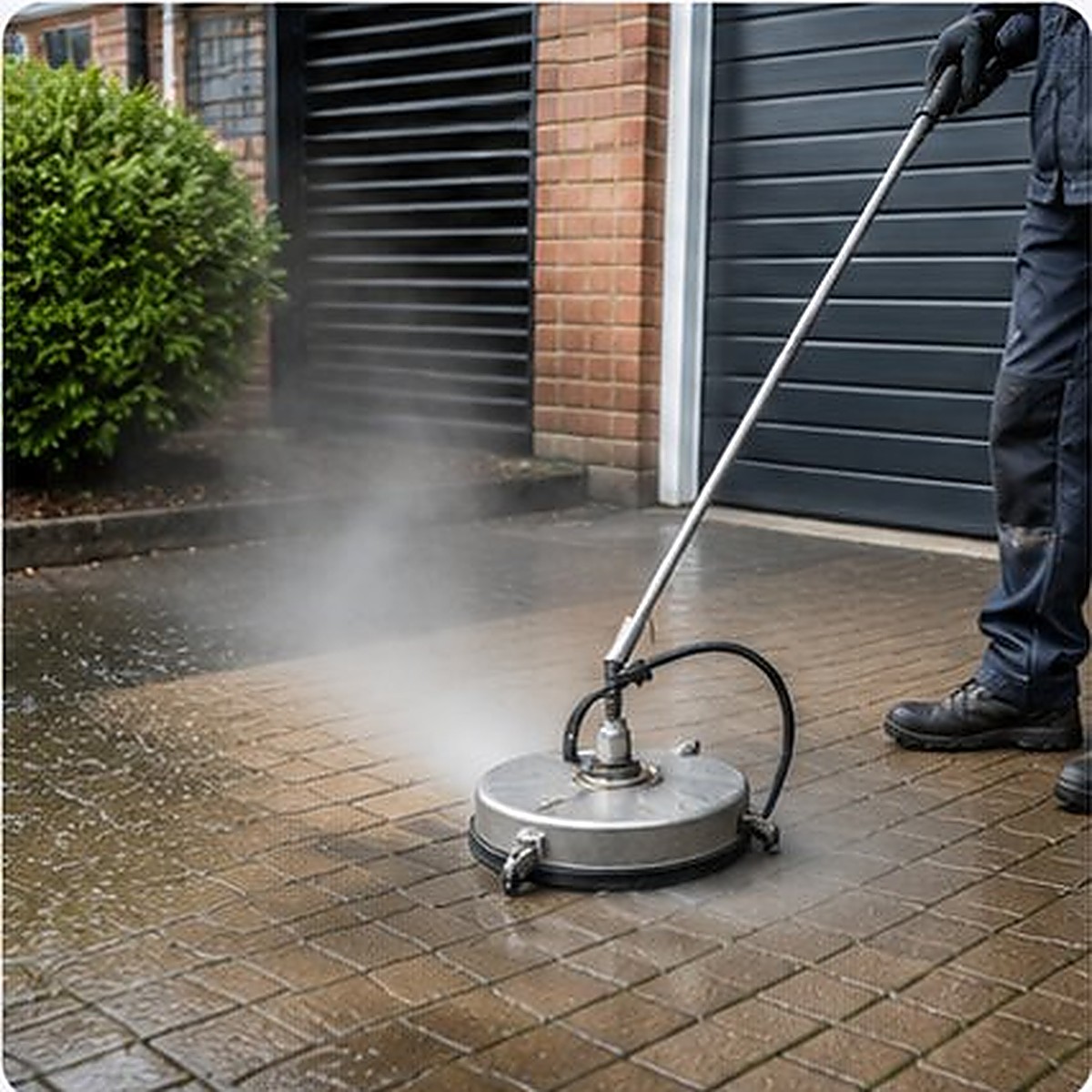 Driveway pressure washing in progress in Lowestoft