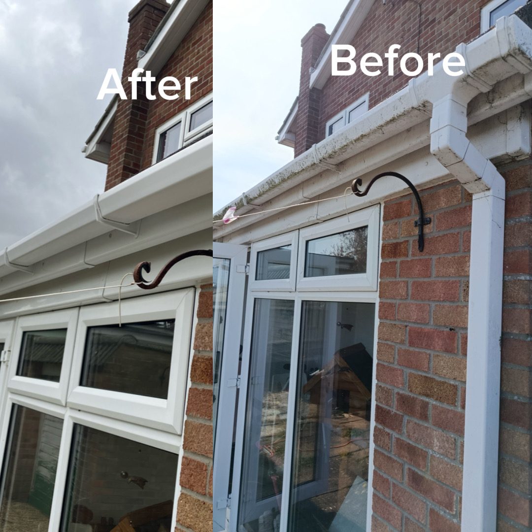 Guttering and roofline refresh before and after in Lowestoft